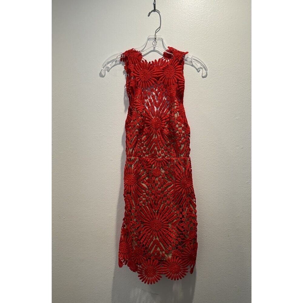 Elegant Red Lace Mini Dress